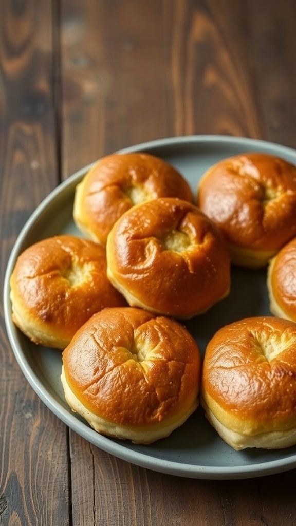 Freshly baked carnivore burger buns on a plate, made with ground beef, egg, and cheese.